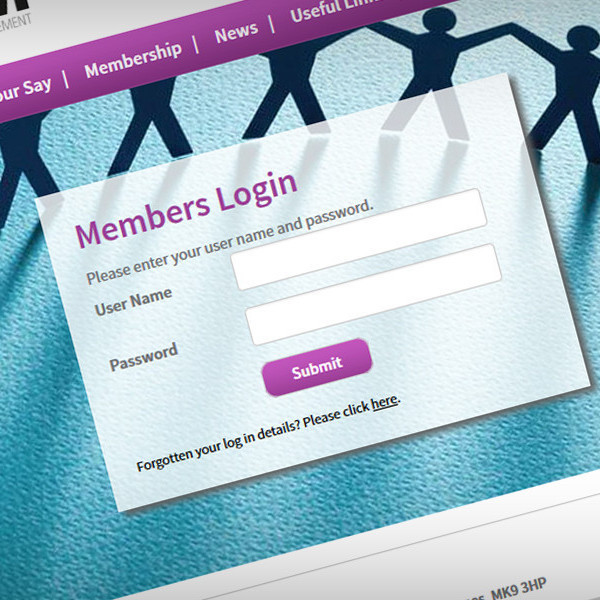 The site features a secure members-only area